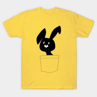 Cute Black Easter Bunny And Pocket T-Shirt